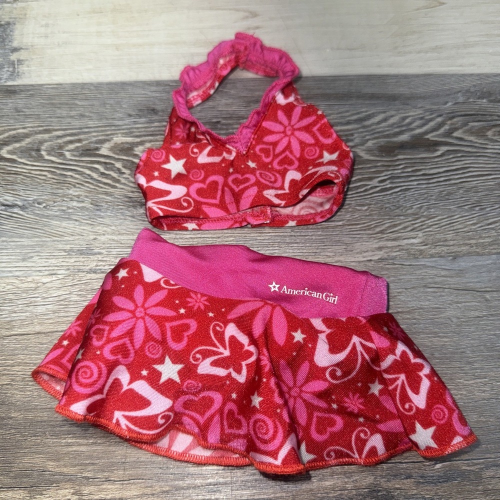 American Girl Retired Berry Skirtini 18 inch | Two Piece Doll Swimsuit